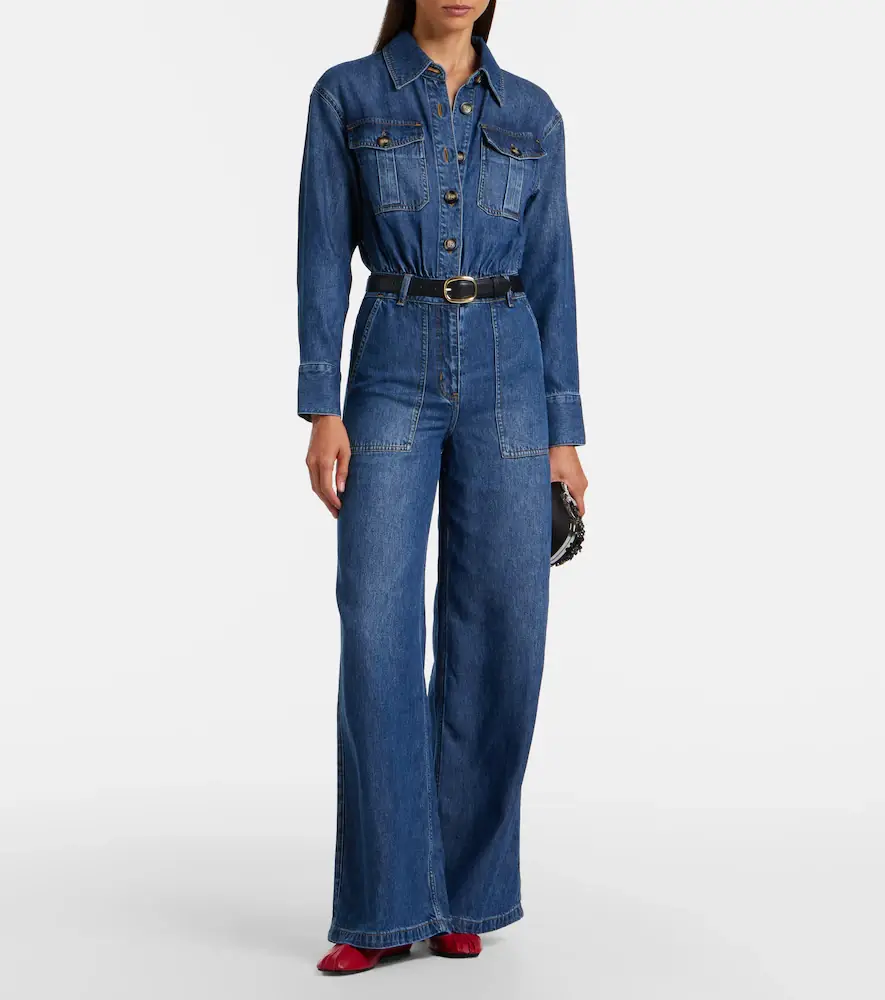 Self-Portrait Belted denim jumpsuit | Thumbnail 4 Self-Portrait Belted denim jumpsuit | Thumbnail 4