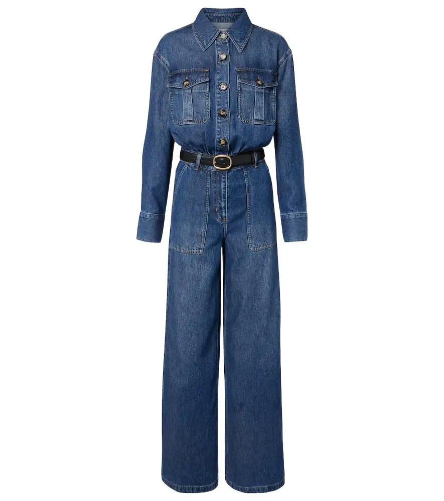 Self-Portrait Belted denim jumpsuit | Image 1 Self-Portrait Belted denim jumpsuit | Image 1