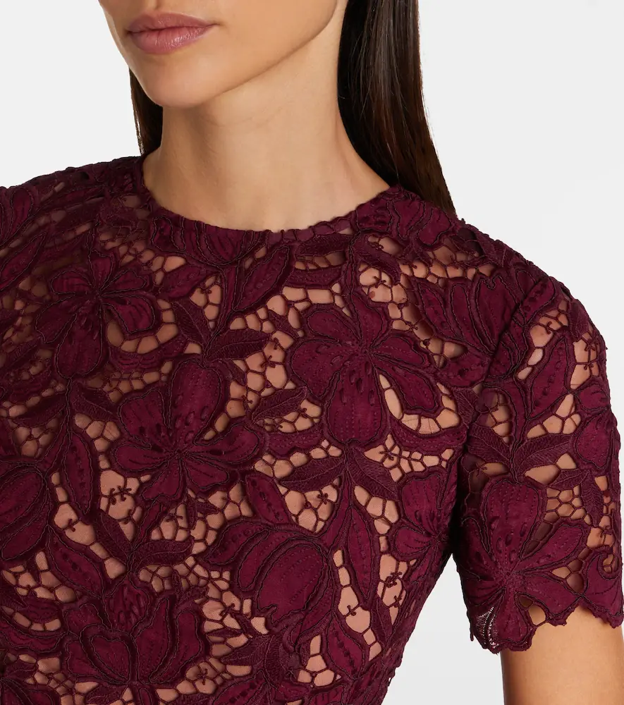 Self-Portrait Belted floral guipure lace midi dress | Thumbnail 2