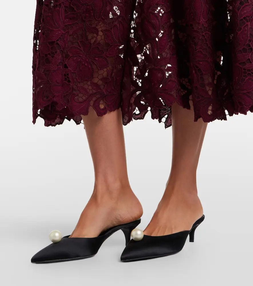 Self-Portrait Belted floral guipure lace midi dress | Thumbnail 4