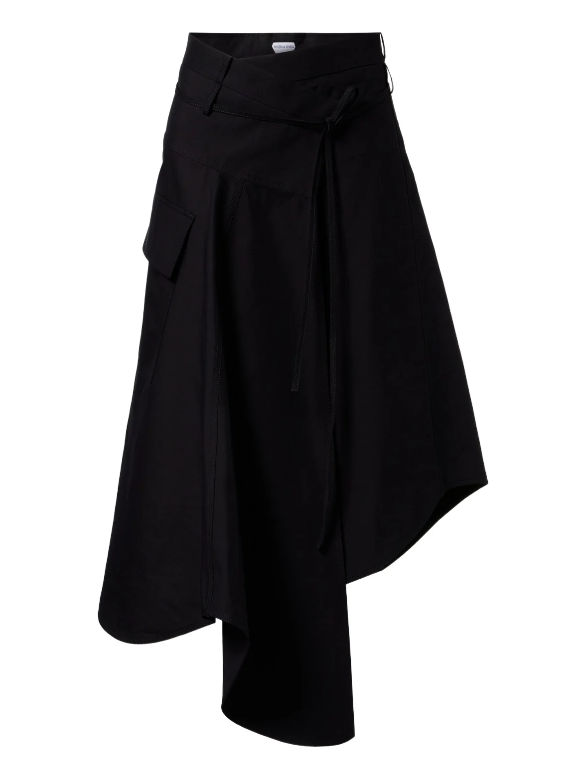 Asymmetric cotton midi skirt