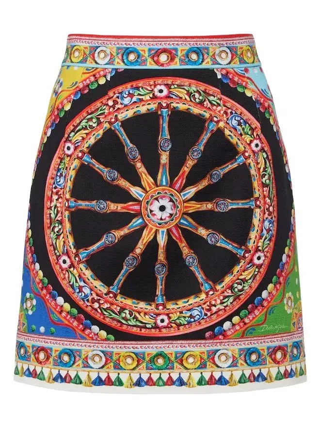 Printed cotton miniskirt Printed cotton miniskirt