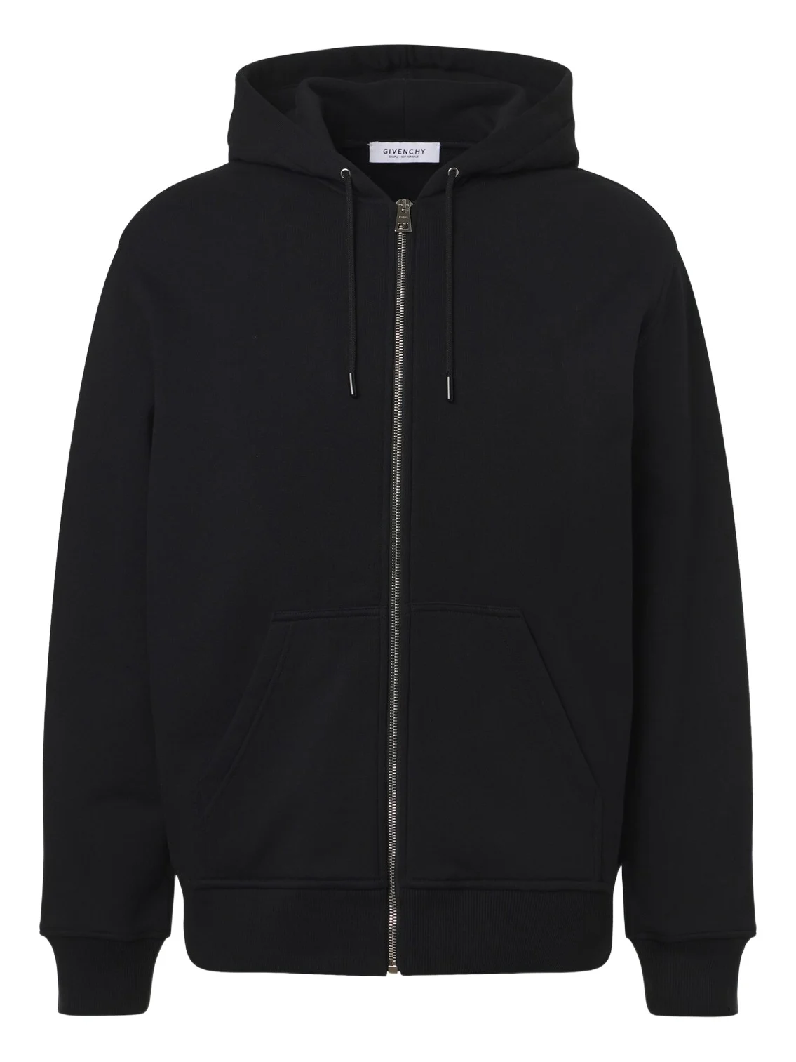 Logo cotton fleece zip-up hoodie