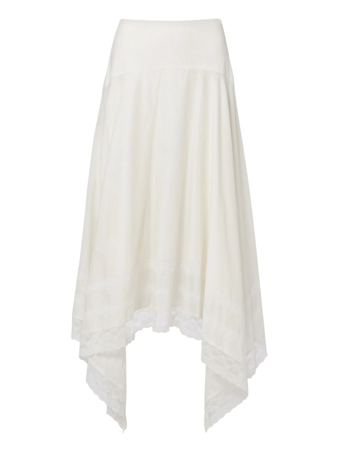 Ainsley lace-trimmed cotton voile midi skirt Ainsley lace-trimmed cotton voile midi skirt