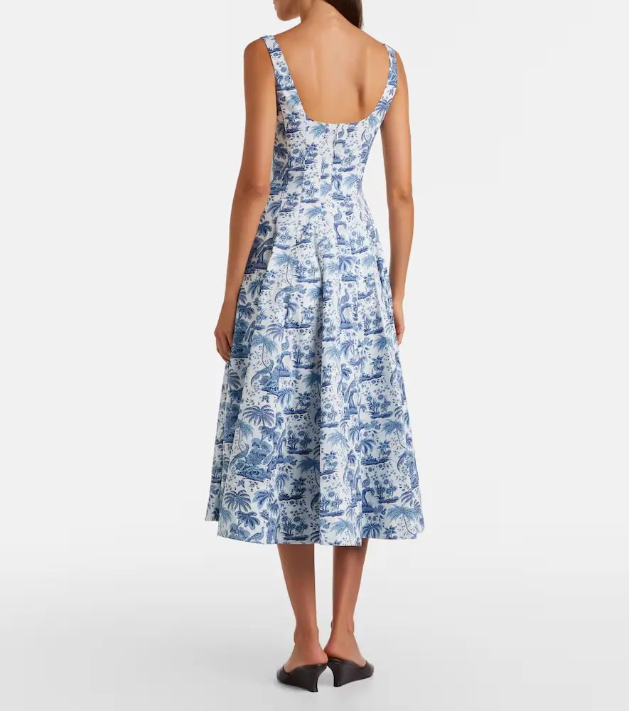 Staud Wells floral cotton poplin midi dress | Thumbnail 5