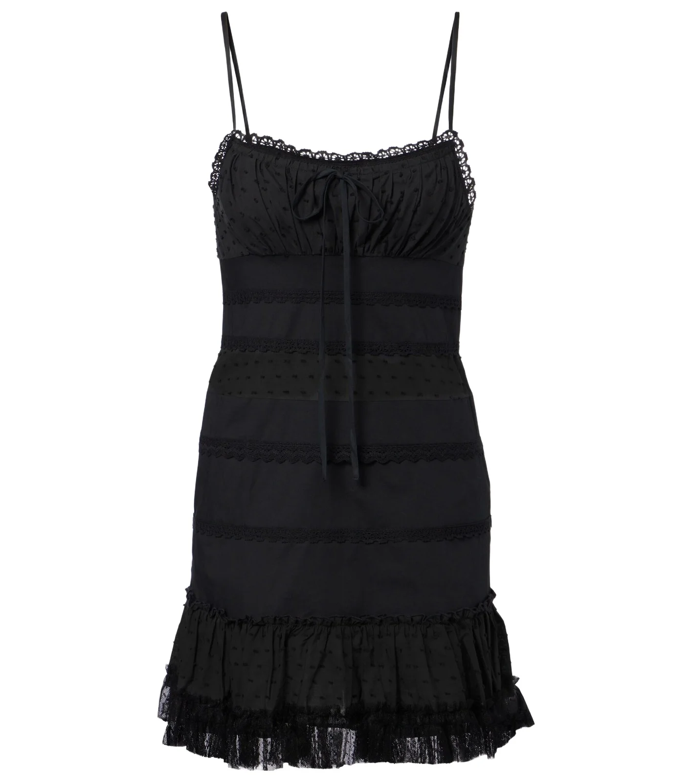 Halie ruffled cotton-blend poplin minidress