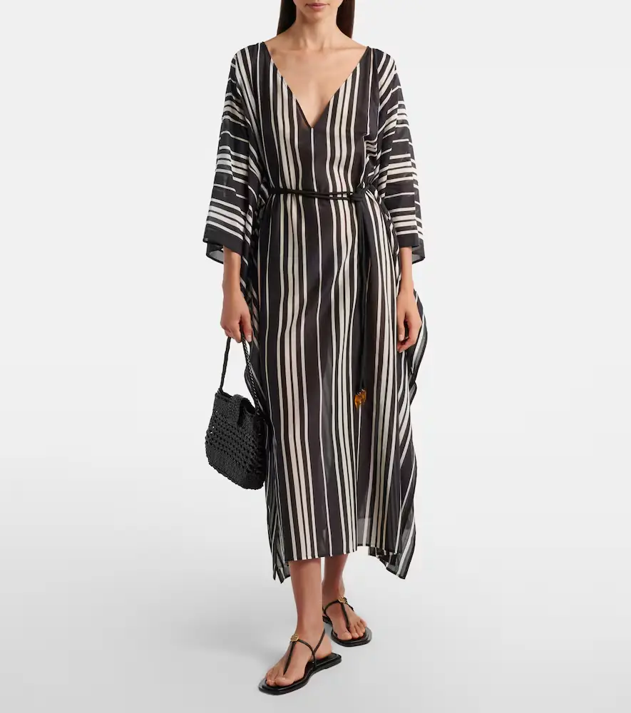 Tory Burch Striped cotton and silk kaftan | Thumbnail 3