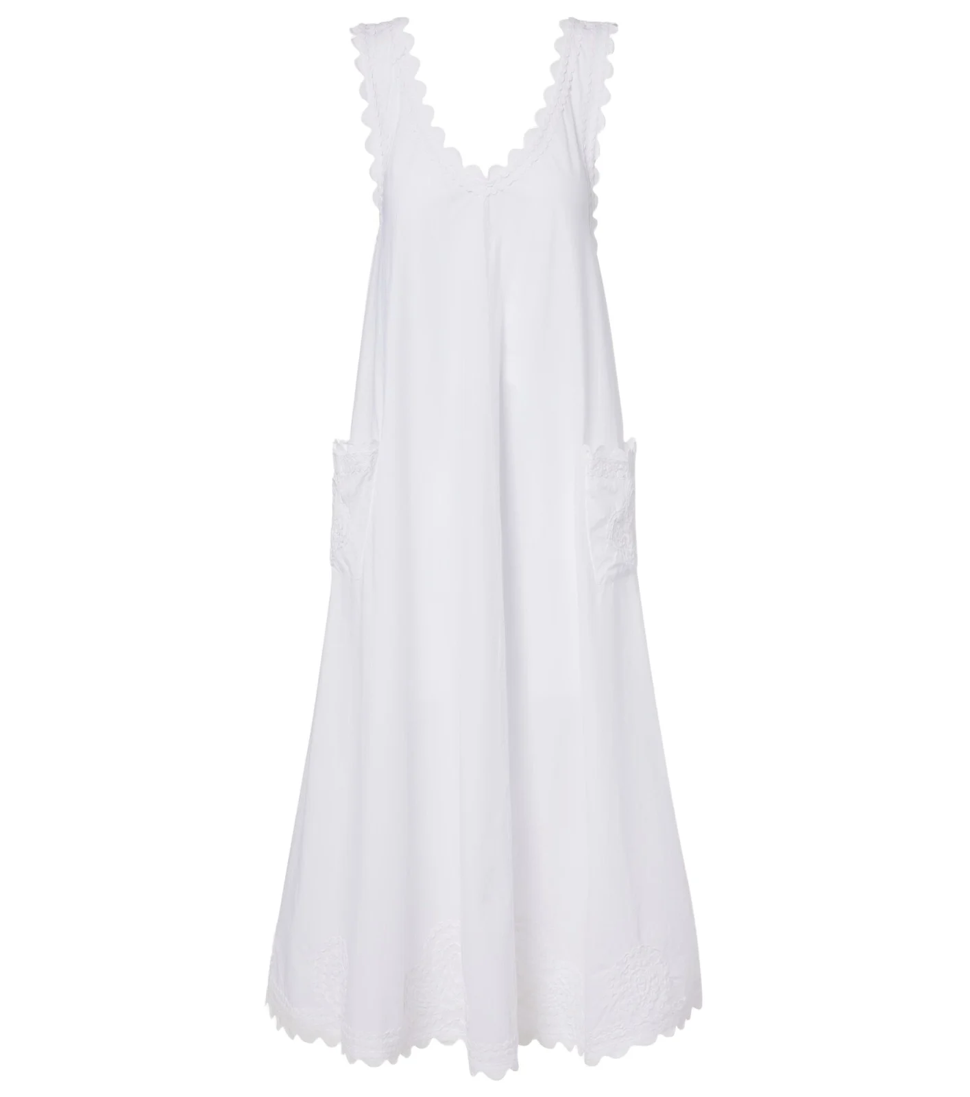 Embroidered scalloped cotton poplin midi dress Embroidered scalloped cotton poplin midi dress
