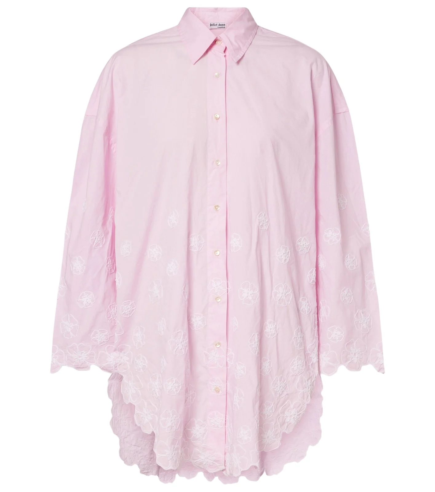 Embroidered cotton poplin shirt