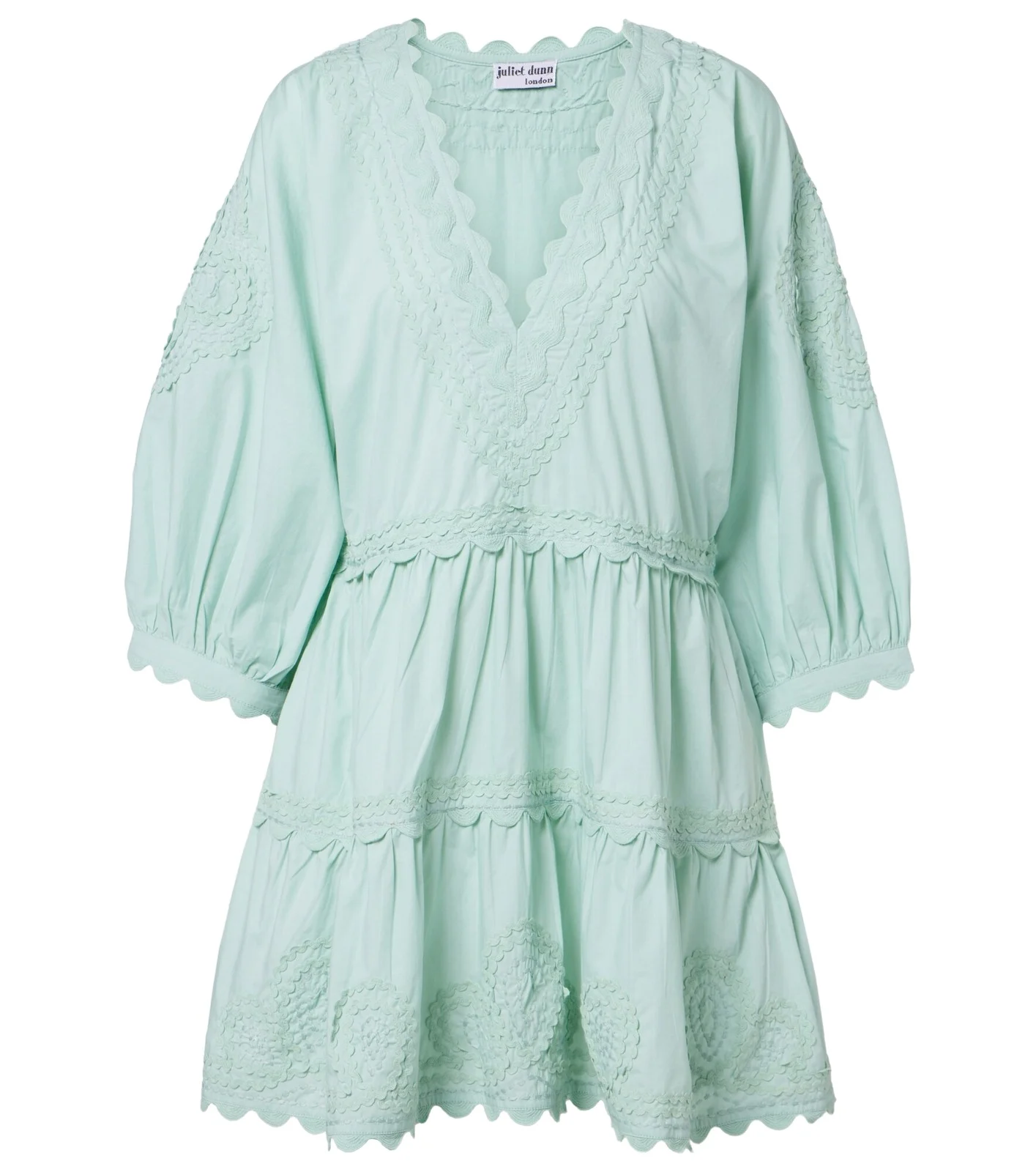 Embroidered scalloped cotton poplin minidress Embroidered scalloped cotton poplin minidress