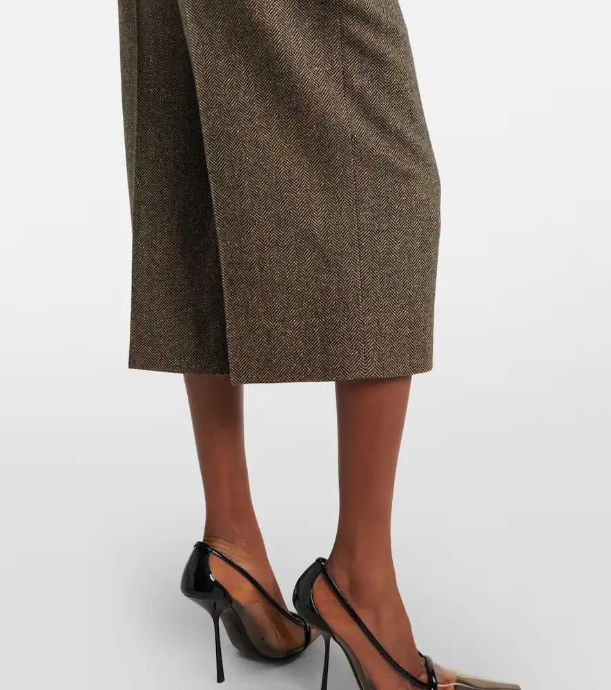 Saint Laurent Herringbone wool-blend culottes | Thumbnail 3 Saint Laurent Herringbone wool-blend culottes | Thumbnail 3