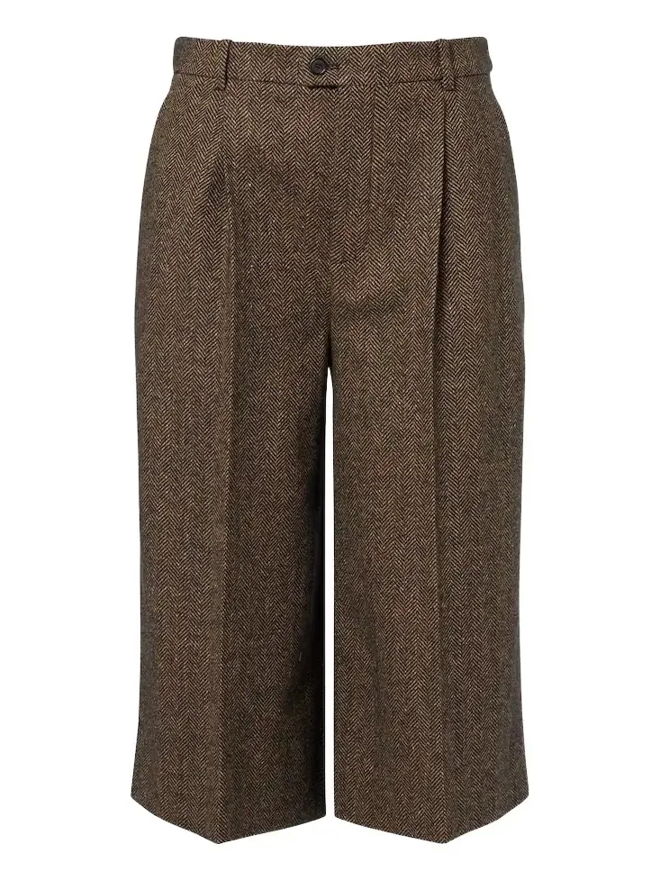 Herringbone wool-blend culottes Herringbone wool-blend culottes