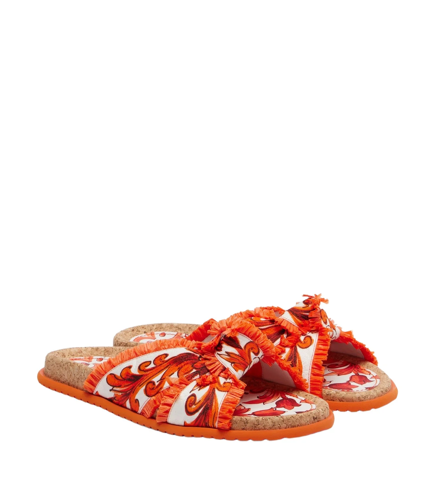 Dolce & Gabbana Majolica fringed brocade slides