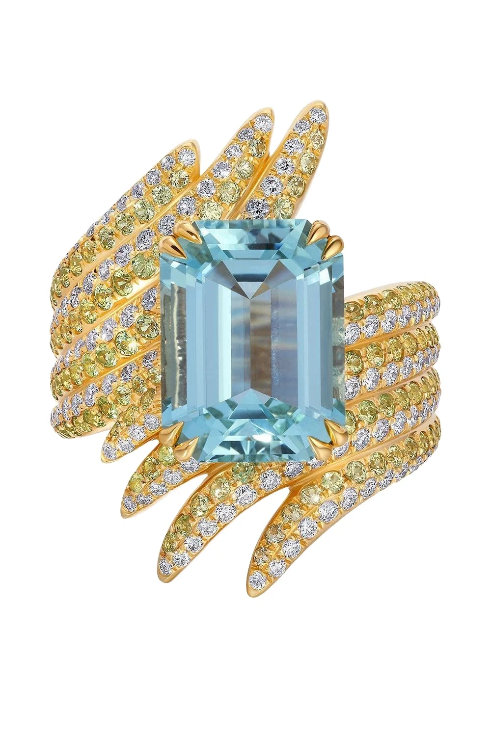 Aquamarine Pássaro Ring