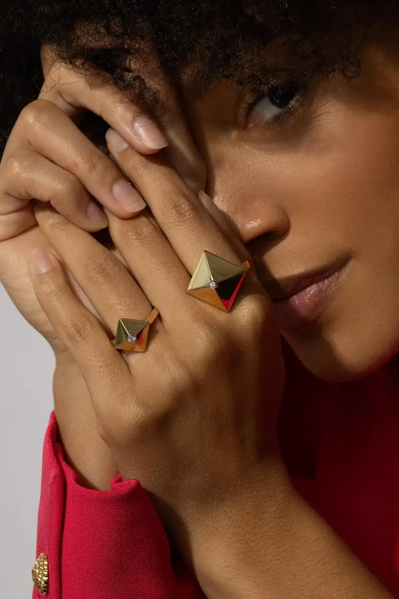 ALETTO BROTHERS Mini Diamond Accent Piramide Ring | Thumbnail 3