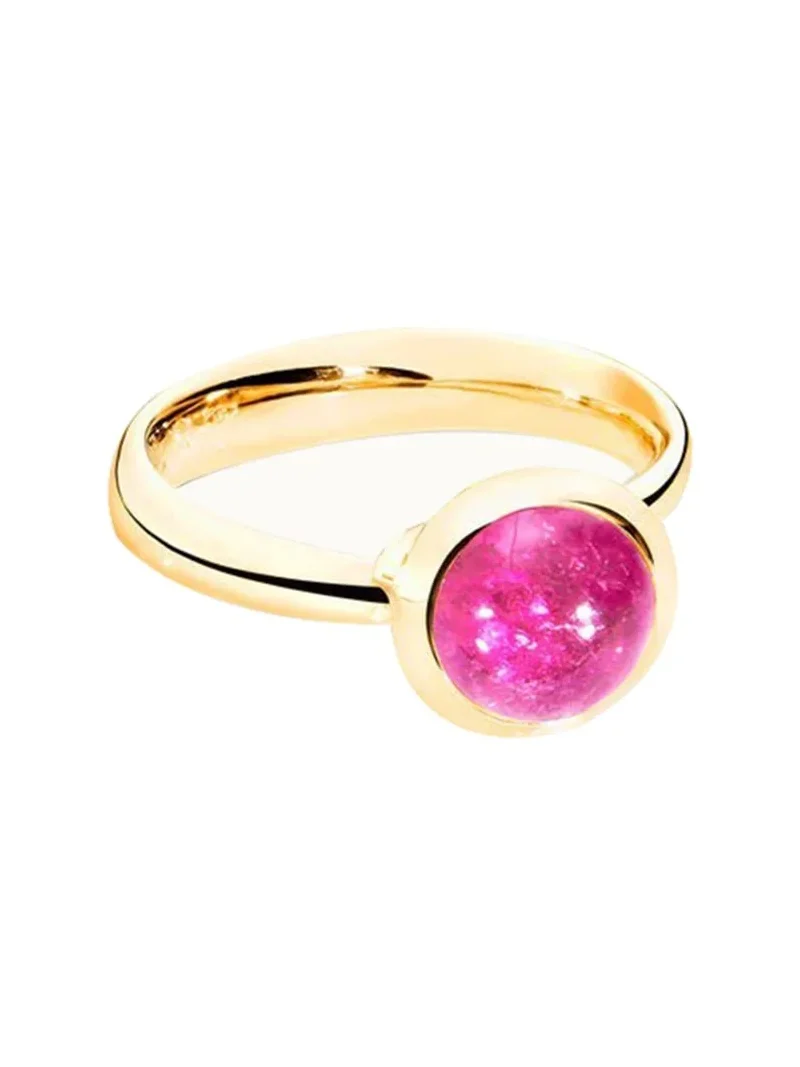 Pink Tourmaline Small Bouton Ring