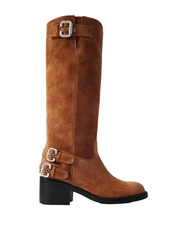 Chloé Buckled Suede Boots | Image 1 Chloé Buckled Suede Boots | Image 1