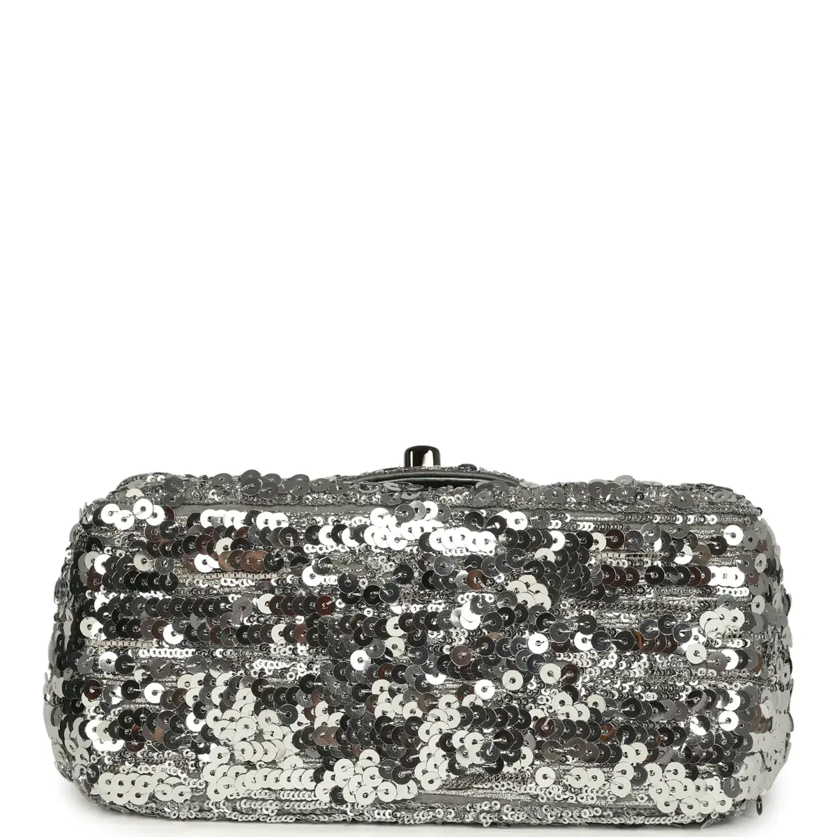 Chanel Chanel Mini Classic Square Flap Bag Metallic Silver Sequins Ruthenium Hardware | Thumbnail 6 Chanel Chanel Mini Classic Square Flap Bag Metallic Silver Sequins Ruthenium Hardware | Thumbnail 6