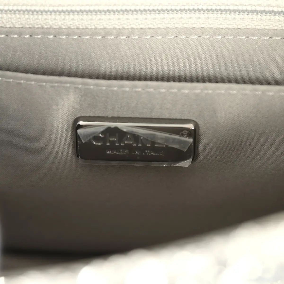 Chanel Chanel Mini Classic Square Flap Bag Metallic Silver Sequins Ruthenium Hardware | Thumbnail 9 Chanel Chanel Mini Classic Square Flap Bag Metallic Silver Sequins Ruthenium Hardware | Thumbnail 9