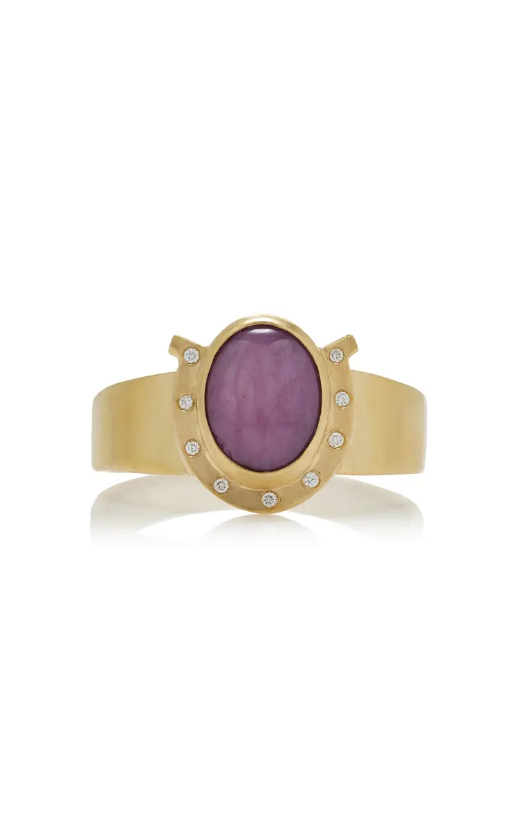 Annette Ferdinandsen Paloma Lone Star 18K Yellow Gold Diamond and Star Ruby Ring | Thumbnail 6 Annette Ferdinandsen Paloma Lone Star 18K Yellow Gold Diamond and Star Ruby Ring | Thumbnail 6