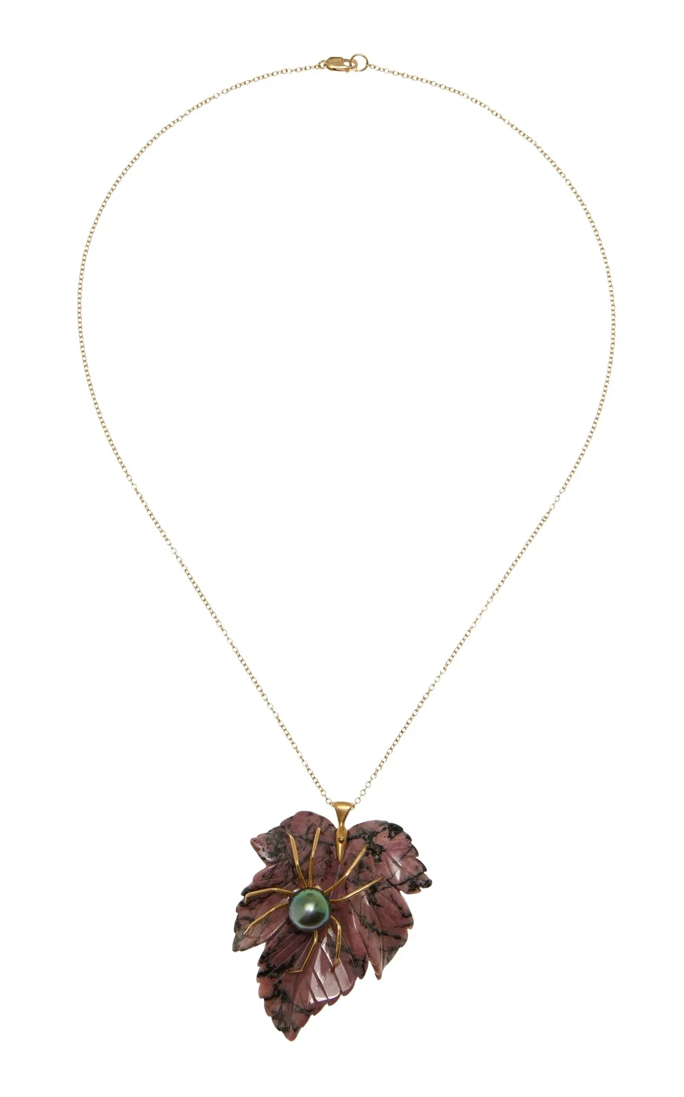 Annette Ferdinandsen Enchanted Garden Spider 18K Yellow Gold Multi-Stone Necklace