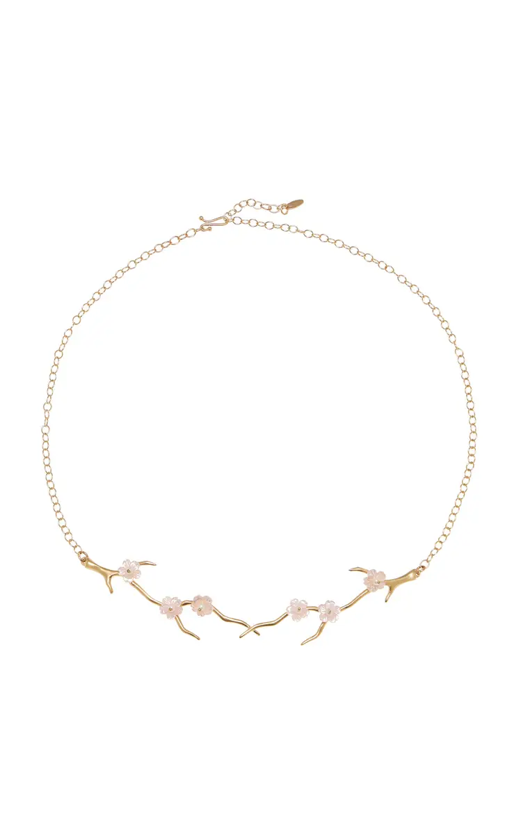 Annette Ferdinandsen Cherry Blossom 14K Yellow Gold Mother of Pearl and Pearl Necklace | Thumbnail 4 Annette Ferdinandsen Cherry Blossom 14K Yellow Gold Mother of Pearl and Pearl Necklace | Thumbnail 4
