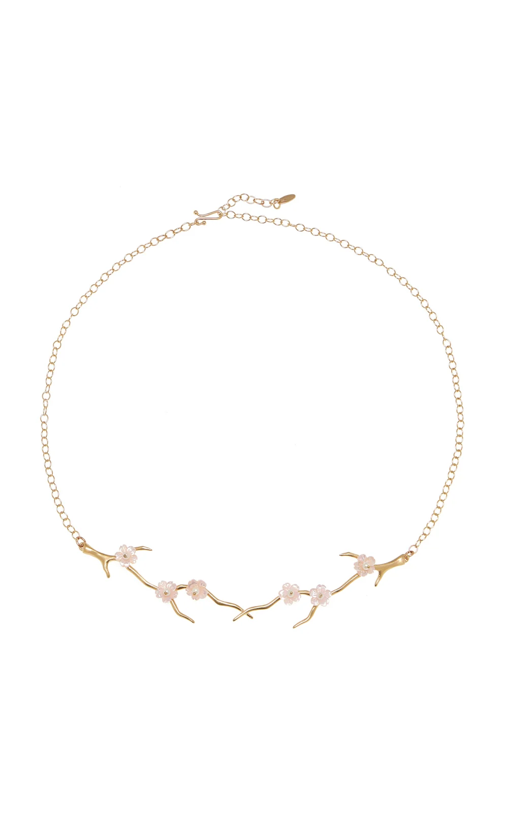 Cherry Blossom 14K Yellow Gold Mother of Pearl and Pearl Necklace Cherry Blossom 14K Yellow Gold Mother of Pearl and Pearl Necklace