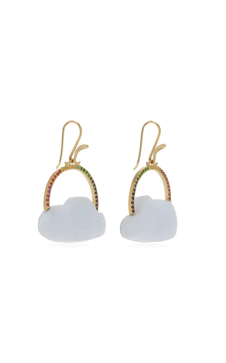 Annette Ferdinandsen Rainbow Daydreamer Cloud 18K Yellow Gold Multi-Stone Earrings | Thumbnail 3 Annette Ferdinandsen Rainbow Daydreamer Cloud 18K Yellow Gold Multi-Stone Earrings | Thumbnail 3