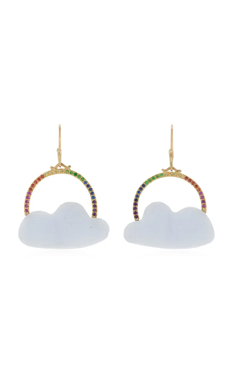 Annette Ferdinandsen Chalcedony Drusy Rainbow Daydreamer Cloud Earrings | Image 1 Annette Ferdinandsen Chalcedony Drusy Rainbow Daydreamer Cloud Earrings | Image 1