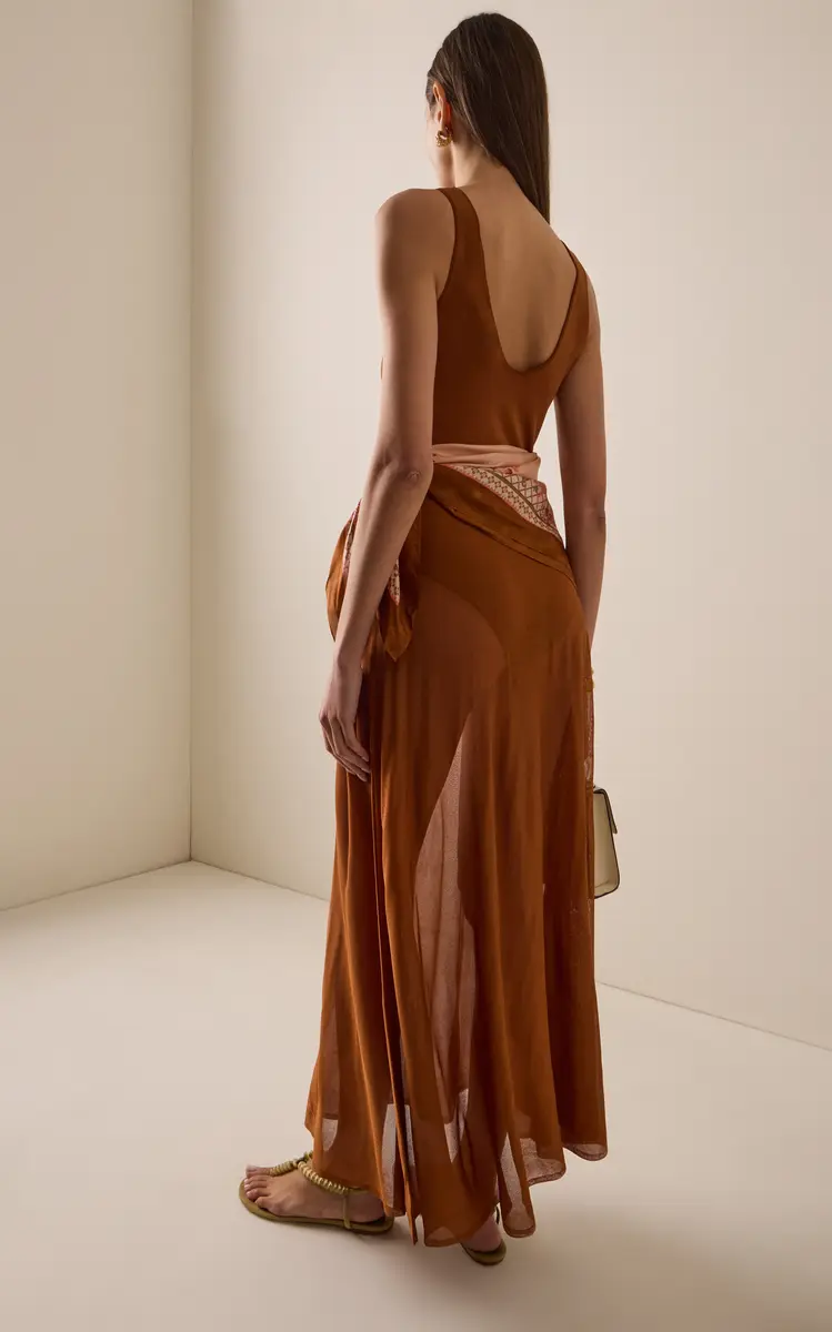 Zimmermann Aster Scarf-Detailed Knit Maxi Dress | Thumbnail 4 Zimmermann Aster Scarf-Detailed Knit Maxi Dress | Thumbnail 4