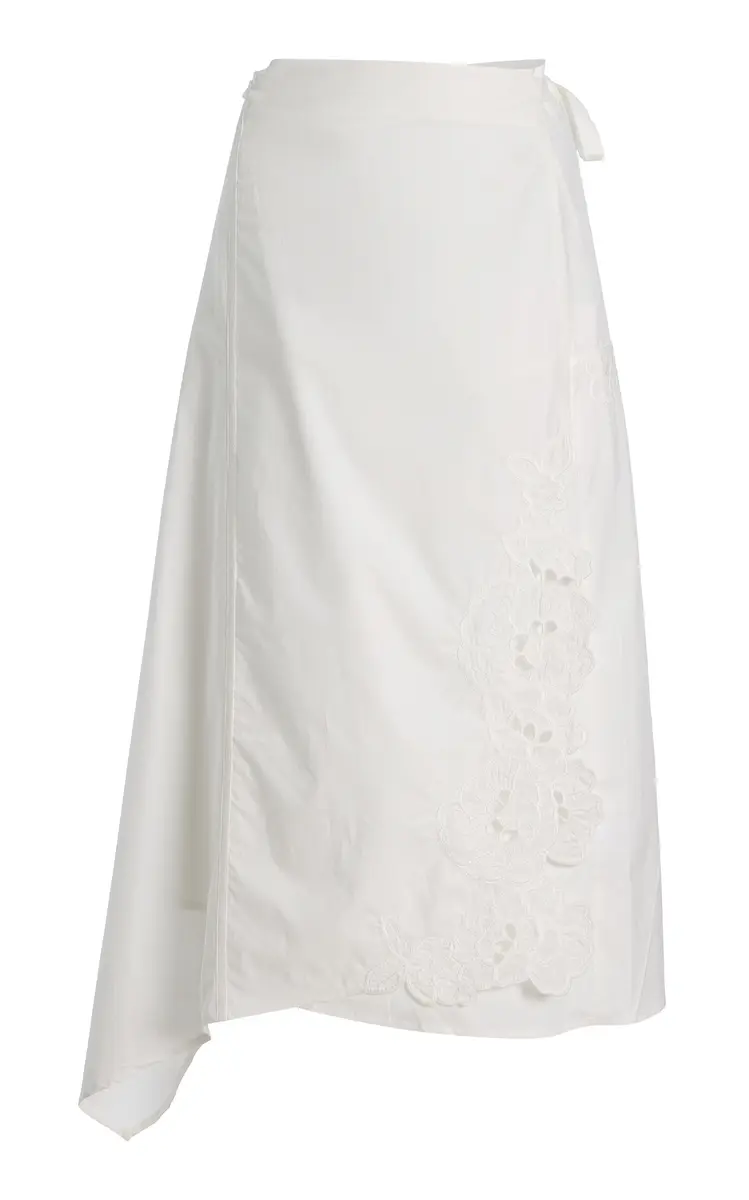 SIR. Klara Lace-Trimmed Satin Midi Skirt | Image 1 SIR. Klara Lace-Trimmed Satin Midi Skirt | Image 1