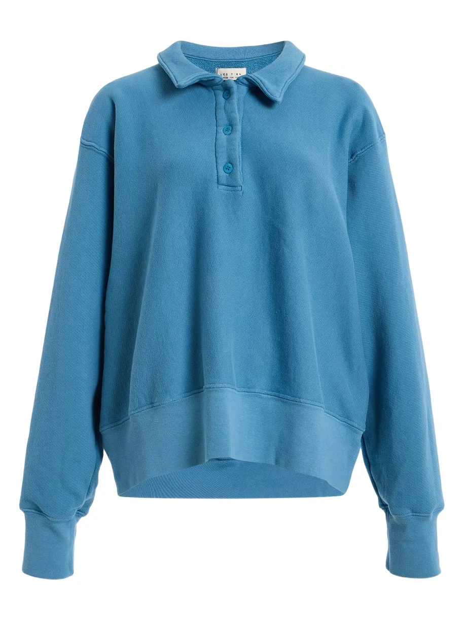 Exclusive Cotton Henley Polo Sweatshirt Exclusive Cotton Henley Polo Sweatshirt