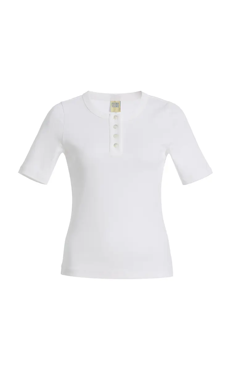 FLORE FLORE Jess Cotton Henley T-Shirt | Thumbnail 2 FLORE FLORE Jess Cotton Henley T-Shirt | Thumbnail 2