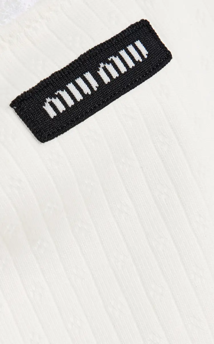 Miu Miu Pointelle Knitted Cotton Tank Top | Thumbnail 5 Miu Miu Pointelle Knitted Cotton Tank Top | Thumbnail 5