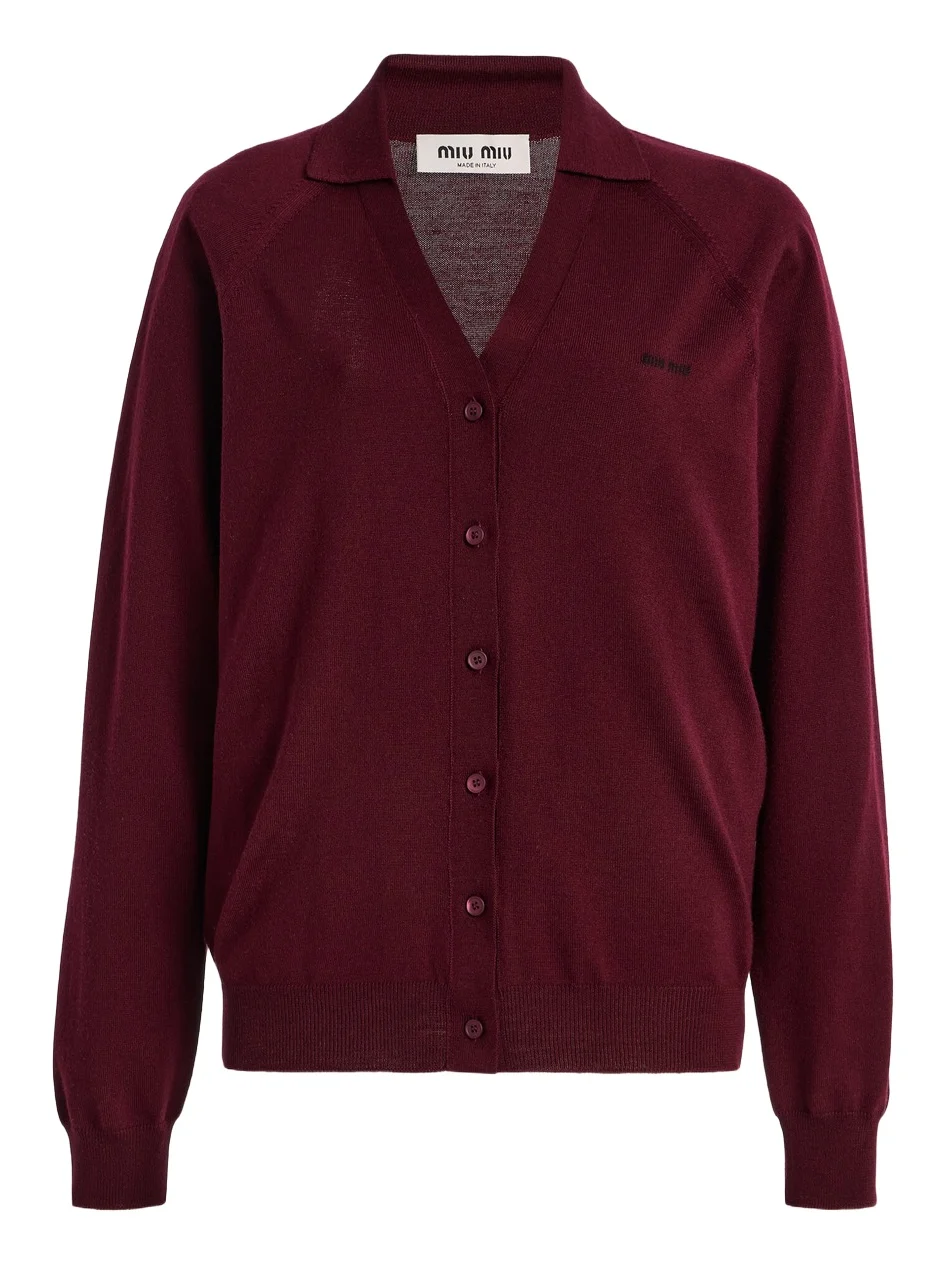 Miu Miu Button-Down Wool Cardigan
