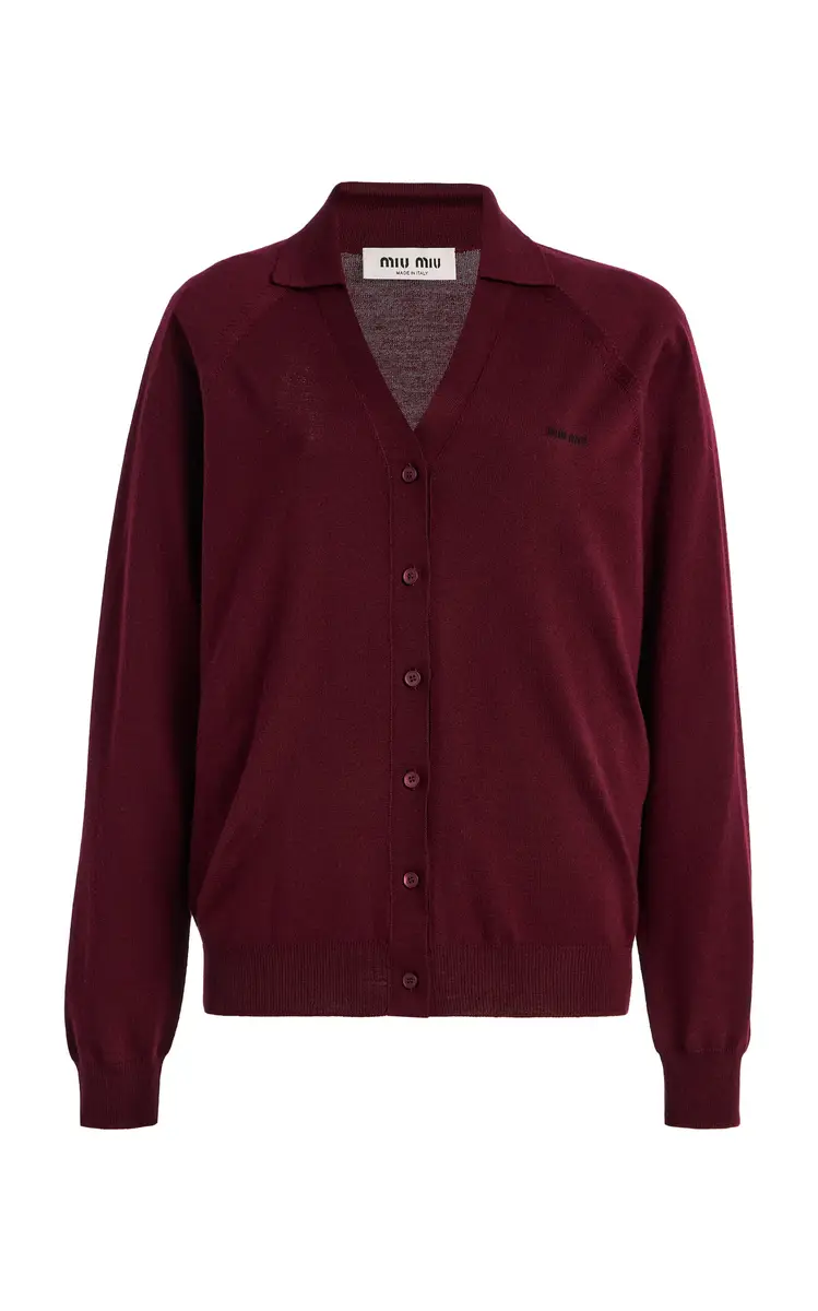 Miu Miu Button-Down Wool Cardigan | Image 1 Miu Miu Button-Down Wool Cardigan | Image 1