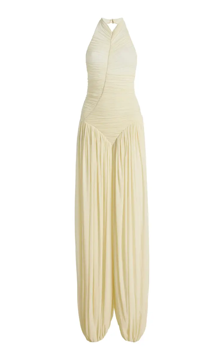 Maygel Coronel Solenne Ruched Jersey Jumpsuit | Image 1 Maygel Coronel Solenne Ruched Jersey Jumpsuit | Image 1