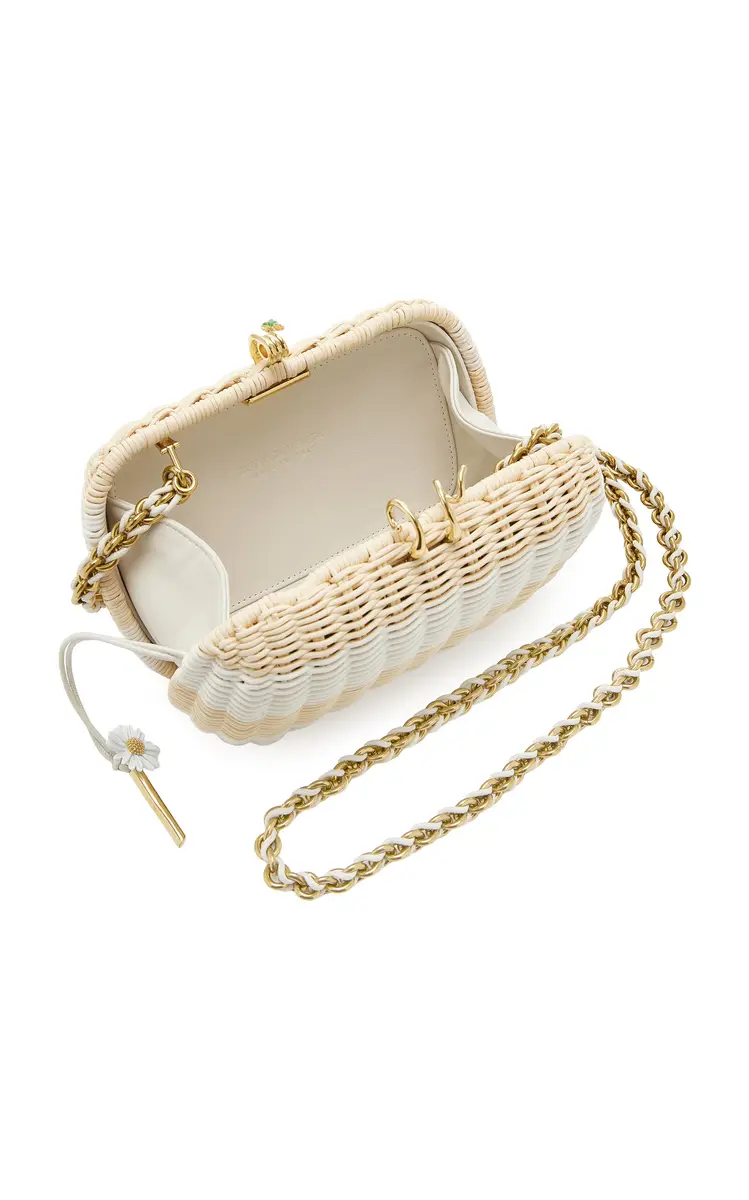 Bottega Veneta Knot Striped Wicker Clutch | Thumbnail 6