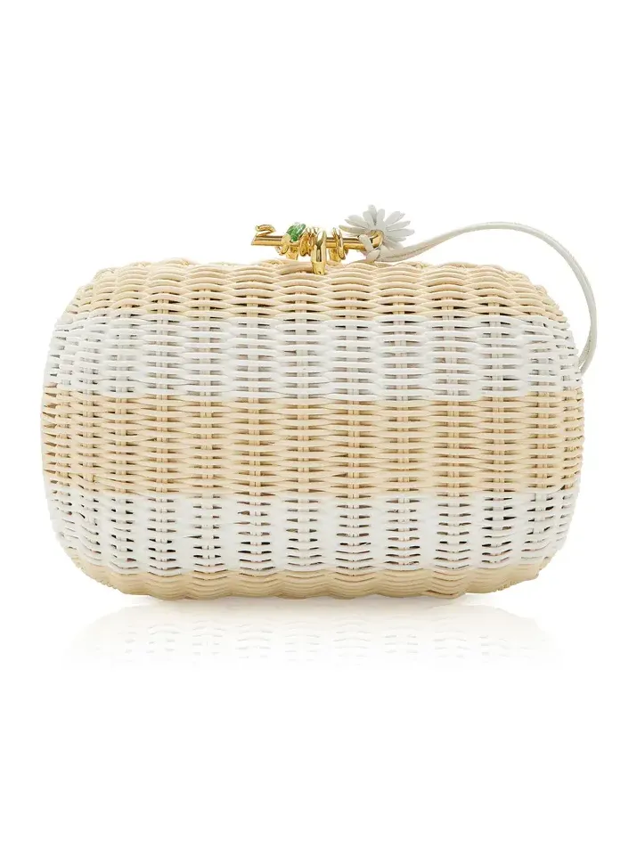 Knot Striped Wicker Clutch Knot Striped Wicker Clutch