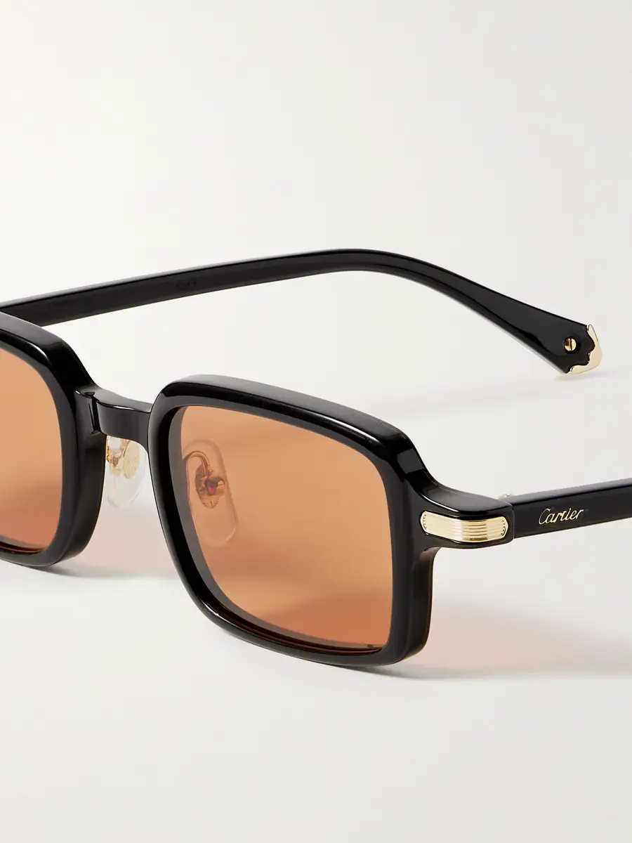Cartier Eyewear Square-Frame Gold-Tone Metal and Acetate Sunglasses - Men | Thumbnail 3