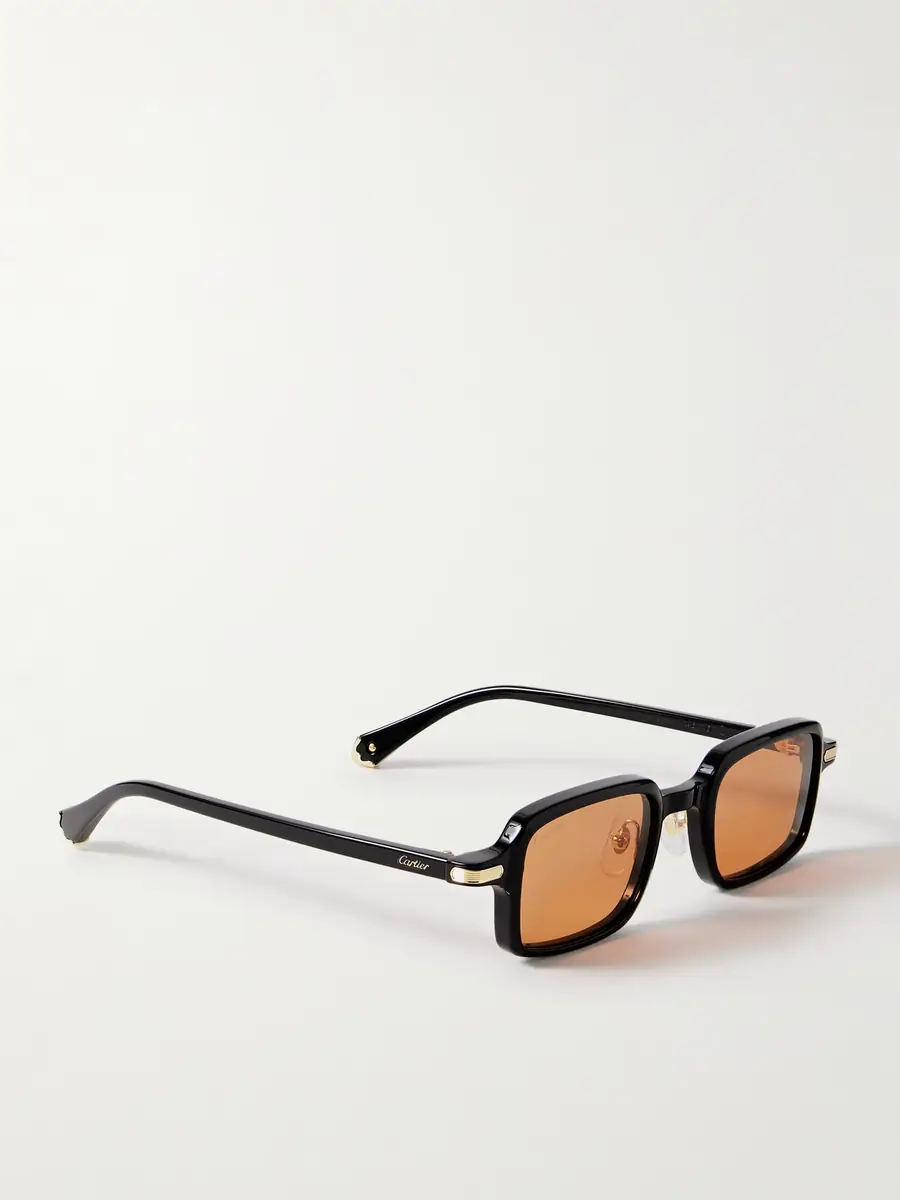 Cartier Eyewear Square-Frame Gold-Tone Metal and Acetate Sunglasses - Men | Thumbnail 4