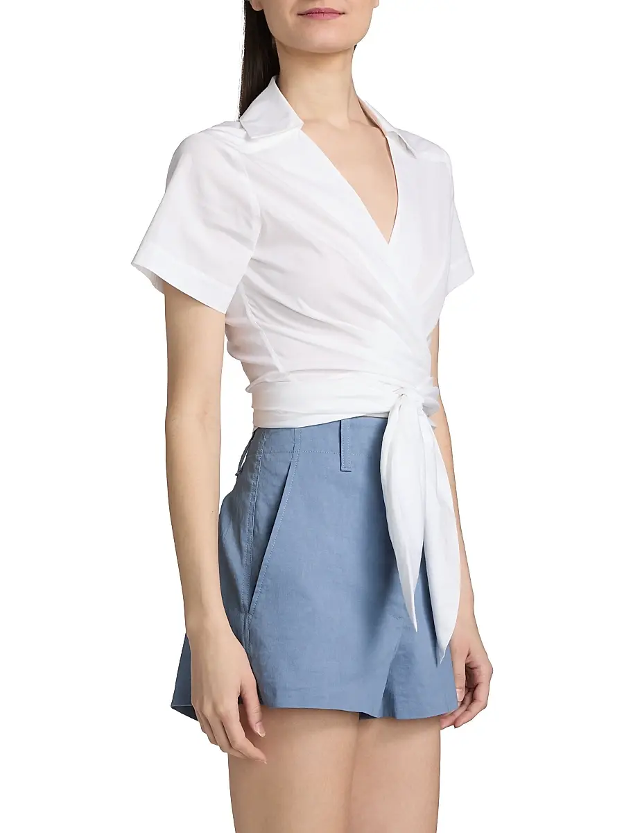 A.L.C. A. L.C. Women's Brielle Cotton Wrap Top | Thumbnail 4 A.L.C. A. L.C. Women's Brielle Cotton Wrap Top | Thumbnail 4