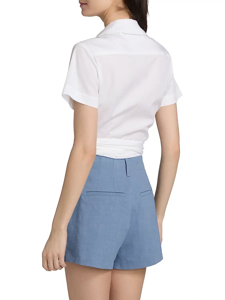 A.L.C. A. L.C. Women's Brielle Cotton Wrap Top | Thumbnail 5 A.L.C. A. L.C. Women's Brielle Cotton Wrap Top | Thumbnail 5