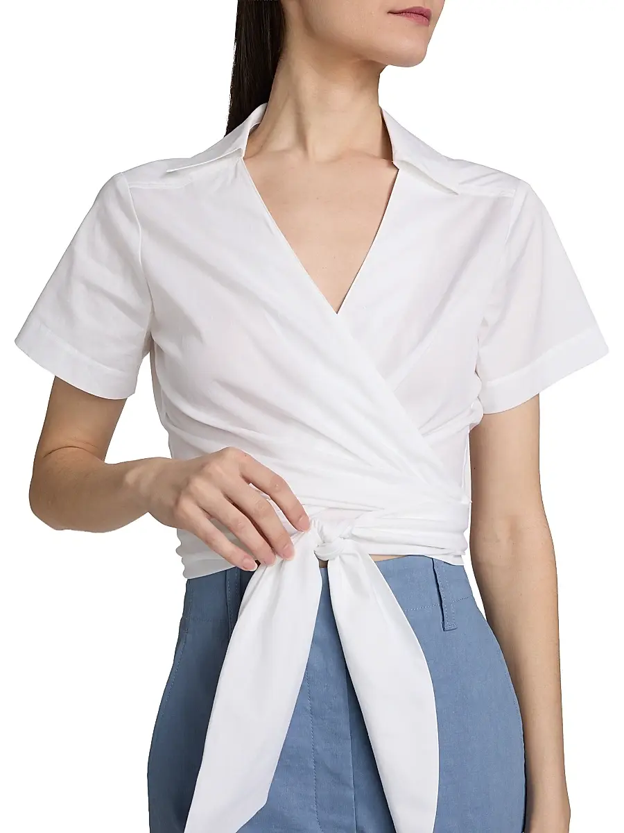 A.L.C. A. L.C. Women's Brielle Cotton Wrap Top | Thumbnail 6 A.L.C. A. L.C. Women's Brielle Cotton Wrap Top | Thumbnail 6