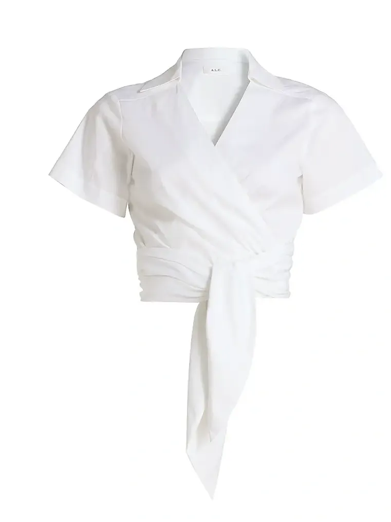 A. L.C. Women's Brielle Cotton Wrap Top A. L.C. Women's Brielle Cotton Wrap Top