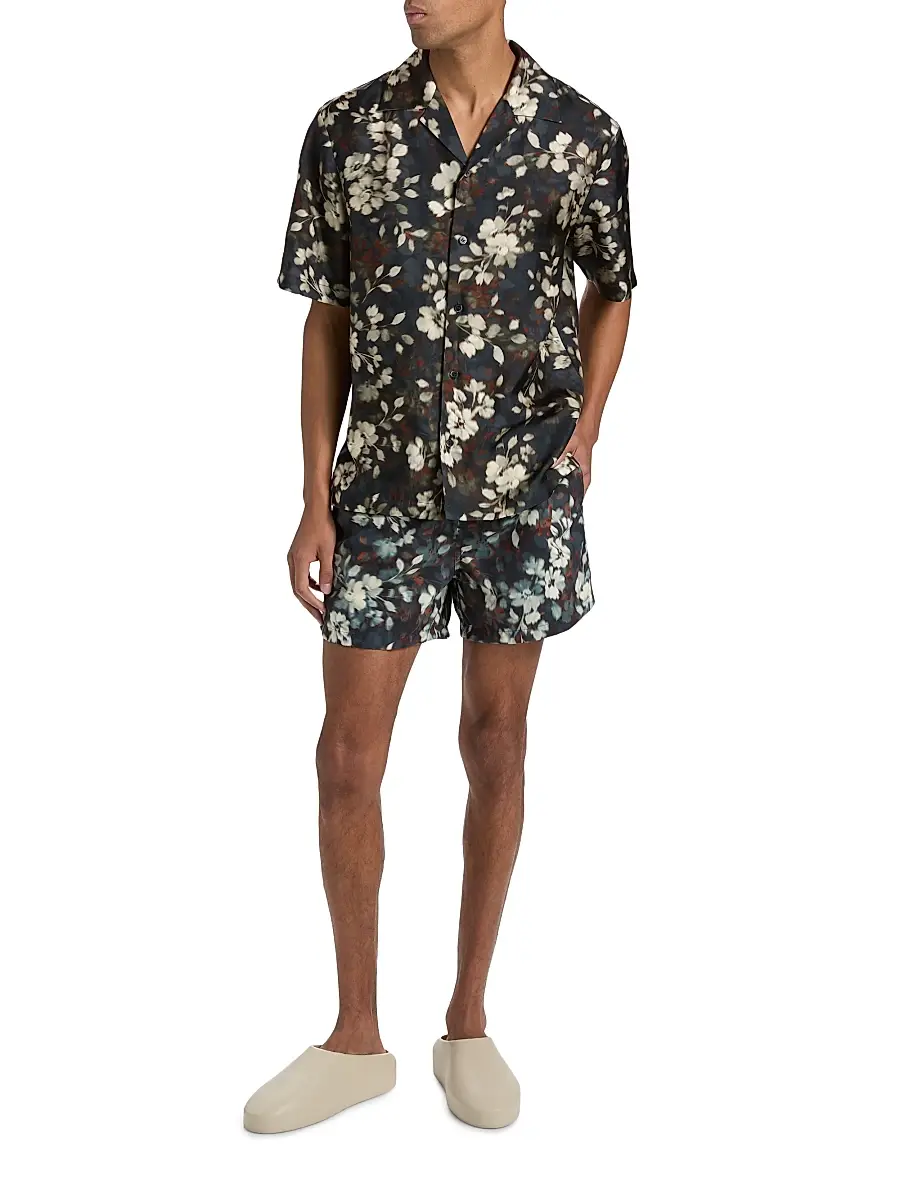 Simkhai Men's Casper Floral Silk Shirt | Thumbnail 2