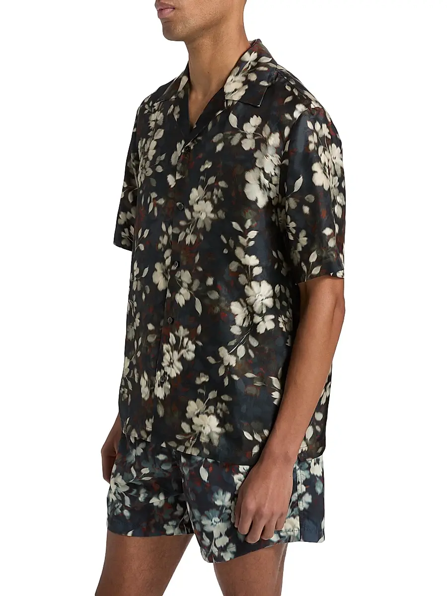 Simkhai Men's Casper Floral Silk Shirt | Thumbnail 4