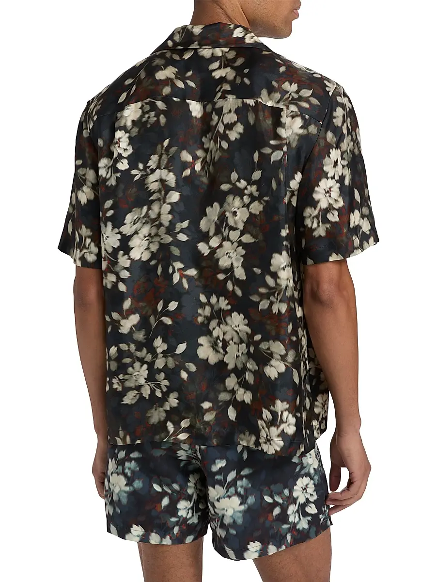 Simkhai Men's Casper Floral Silk Shirt | Thumbnail 5