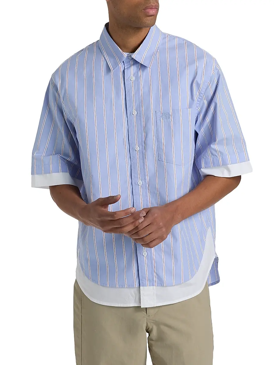 Simkhai Men's Steven Double-Layer Shirt | Thumbnail 3 Simkhai Men's Steven Double-Layer Shirt | Thumbnail 3