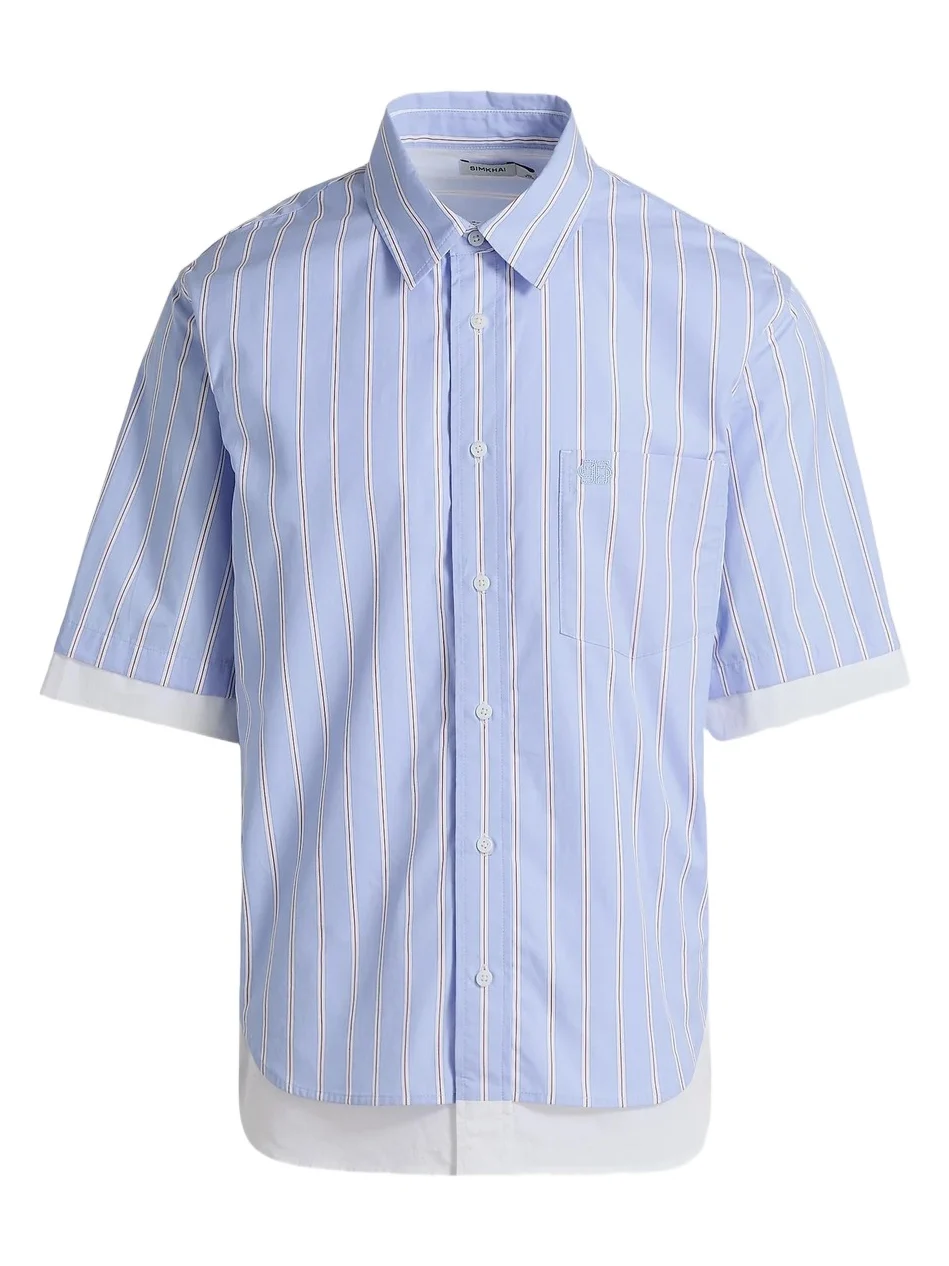 Simkhai Men's Steven Double-Layer Shirt